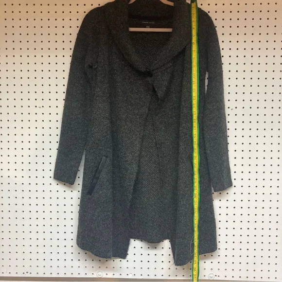 Adrienne Vittadini Charcoal XS Wool Blend Knit Cardigan 1 button & Pockets - Picture 2 of 8